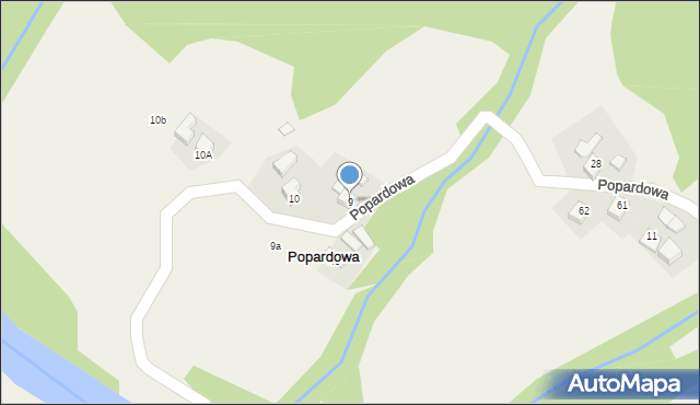 Popardowa, Popardowa, 9, mapa Popardowa