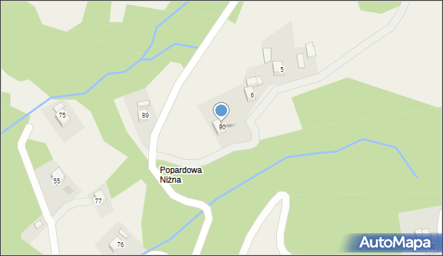 Popardowa, Popardowa, 90, mapa Popardowa