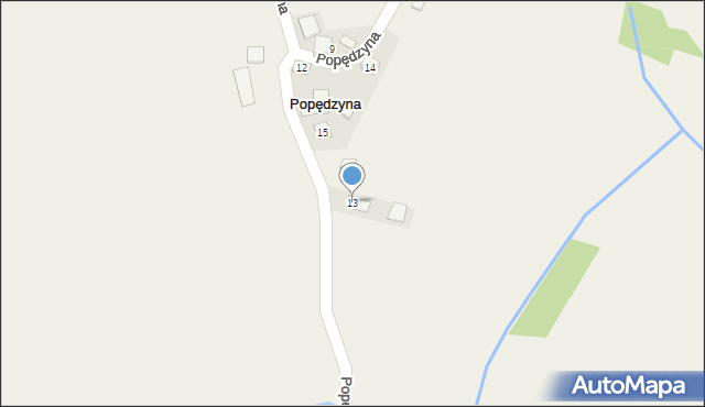 Popędzyna, Popędzyna, 13, mapa Popędzyna