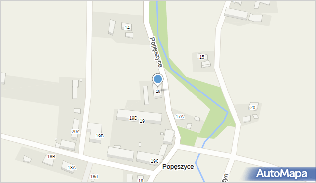 Popęszyce, Popęszyce, 16, mapa Popęszyce