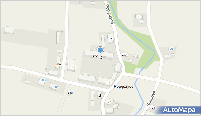 Popęszyce, Popęszyce, 19, mapa Popęszyce