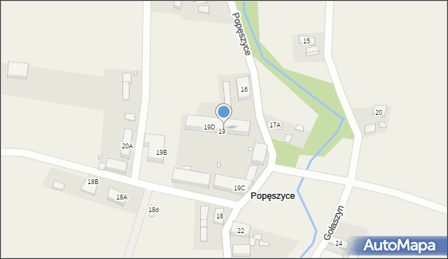 Popęszyce, Popęszyce, 19A, mapa Popęszyce