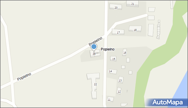 Popielno, Popielno, 19, mapa Popielno