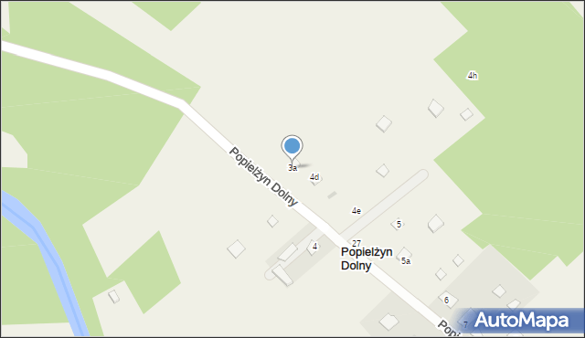 Popielżyn Dolny, Popielżyn Dolny, 3a, mapa Popielżyn Dolny