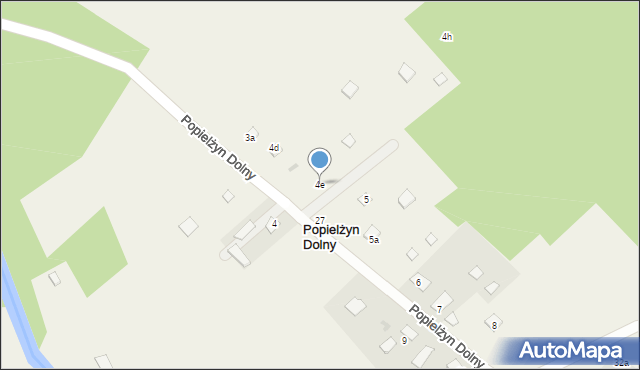 Popielżyn Dolny, Popielżyn Dolny, 4e, mapa Popielżyn Dolny