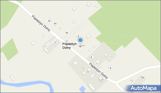 Popielżyn Dolny, Popielżyn Dolny, 5a, mapa Popielżyn Dolny