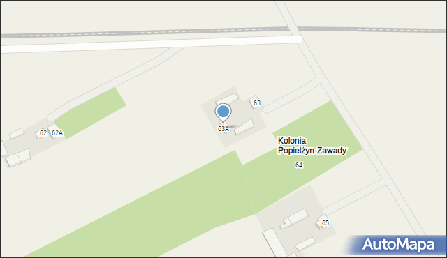 Popielżyn-Zawady, Popielżyn-Zawady, 63A, mapa Popielżyn-Zawady