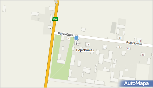 Popiołówka, Popiołówka, 5, mapa Popiołówka