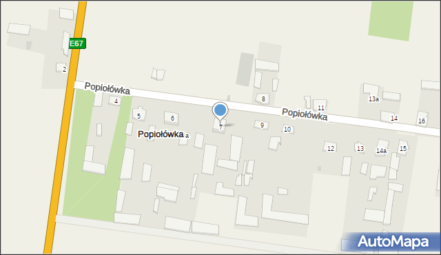 Popiołówka, Popiołówka, 7, mapa Popiołówka