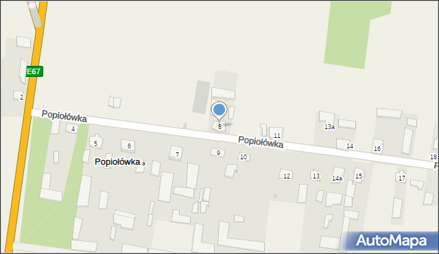 Popiołówka, Popiołówka, 8, mapa Popiołówka