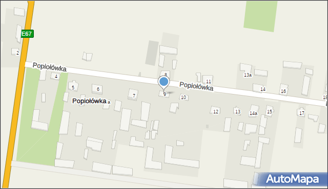 Popiołówka, Popiołówka, 9, mapa Popiołówka