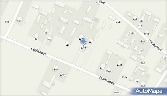 Popkowice, Popkowice, 117a, mapa Popkowice