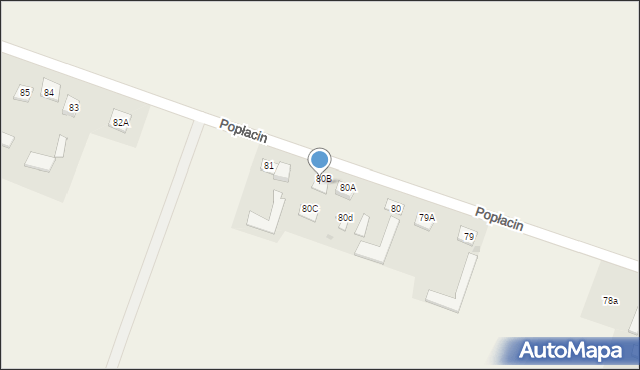 Popłacin, Popłacin, 81A, mapa Popłacin