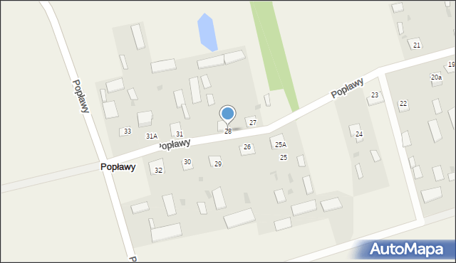 Popławy, Popławy, 28, mapa Popławy