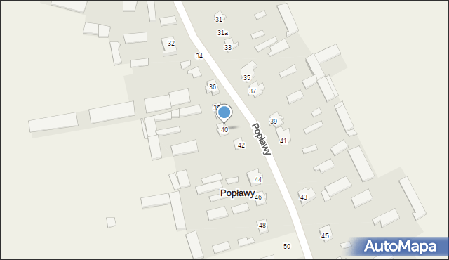 Popławy, Popławy, 40, mapa Popławy