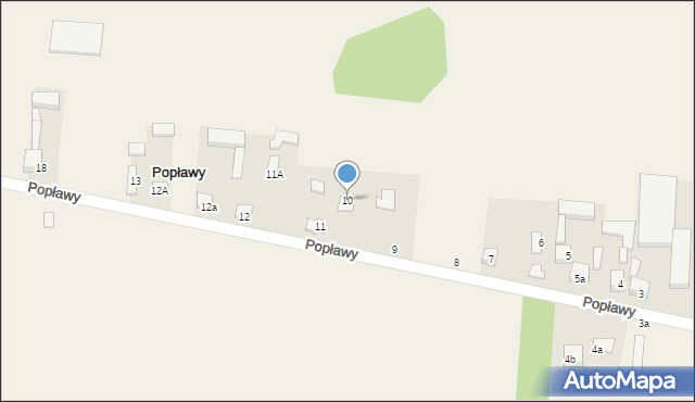 Popławy, Popławy, 10, mapa Popławy