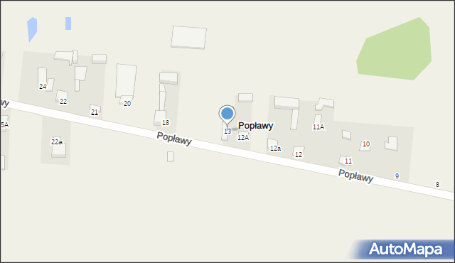 Popławy, Popławy, 13, mapa Popławy