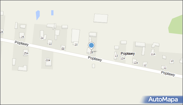 Popławy, Popławy, 18, mapa Popławy