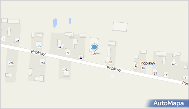 Popławy, Popławy, 20, mapa Popławy