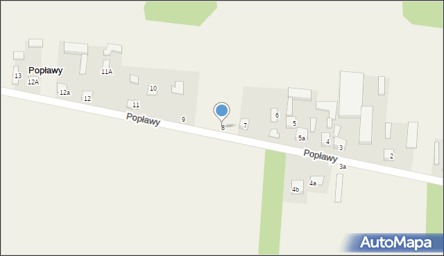 Popławy, Popławy, 8, mapa Popławy