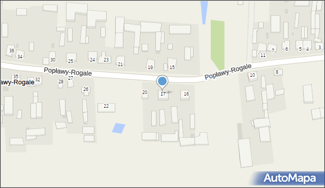 Popławy-Rogale, Popławy-Rogale, 17, mapa Popławy-Rogale