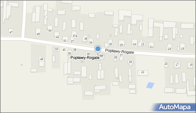 Popławy-Rogale, Popławy-Rogale, 33, mapa Popławy-Rogale