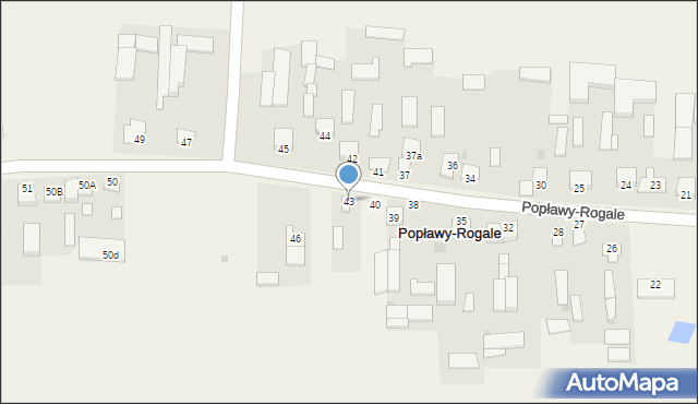 Popławy-Rogale, Popławy-Rogale, 43, mapa Popławy-Rogale