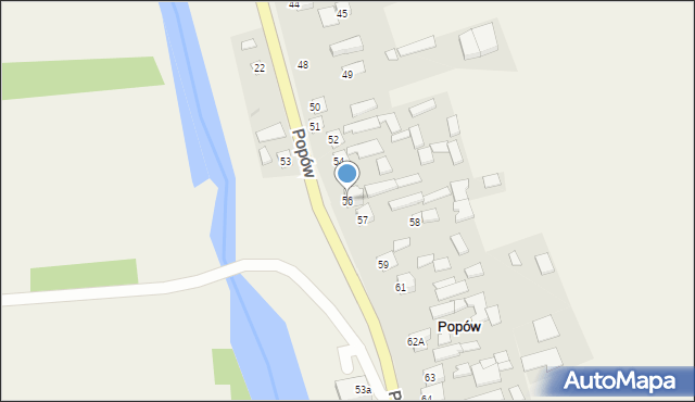 Popów, Popów, 56, mapa Popów