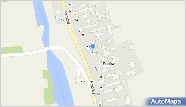 Popów, Popów, 61, mapa Popów