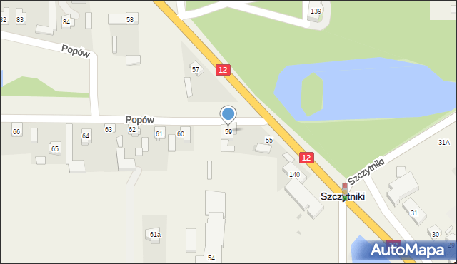 Popów, Popów, 59, mapa Popów