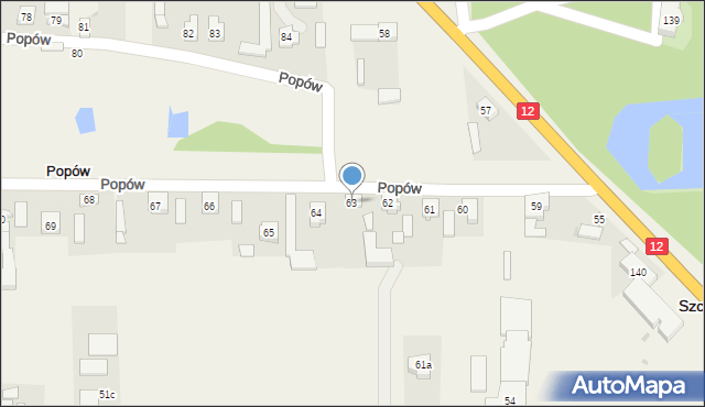 Popów, Popów, 63, mapa Popów