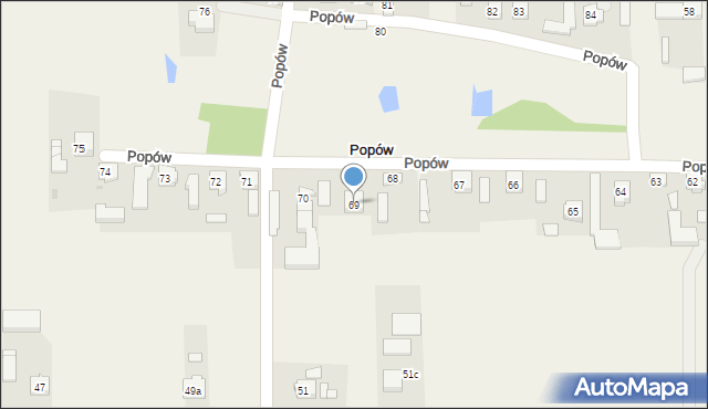 Popów, Popów, 69, mapa Popów