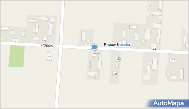 Popów, Popów, 12, mapa Popów