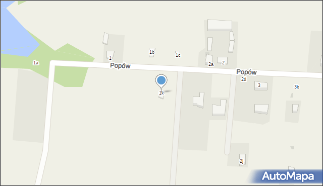 Popów, Popów, 1k, mapa Popów