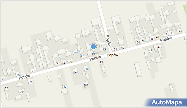 Popów, Popów, 65, mapa Popów