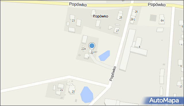 Popówko, Popówko, 22, mapa Popówko