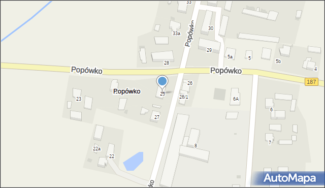 Popówko, Popówko, 25, mapa Popówko