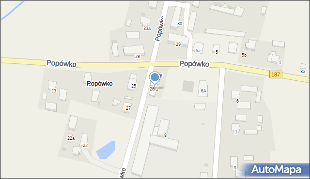 Popówko, Popówko, 26/1, mapa Popówko