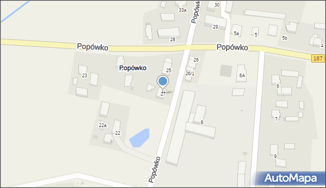 Popówko, Popówko, 27, mapa Popówko