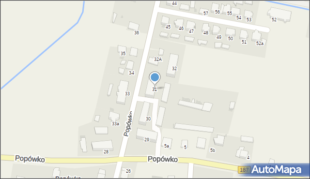 Popówko, Popówko, 31, mapa Popówko