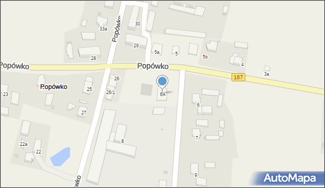 Popówko, Popówko, 6A, mapa Popówko