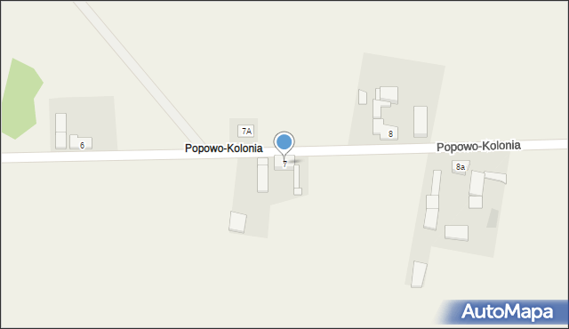 Popowo Kościelne, Popowo-Kolonia, 7, mapa Popowo Kościelne