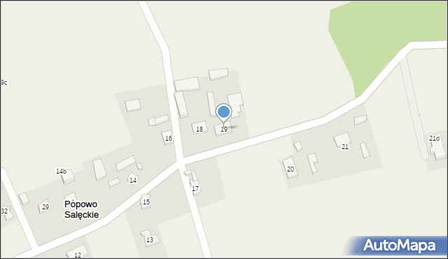 Popowo Salęckie, Popowo Salęckie, 19, mapa Popowo Salęckie