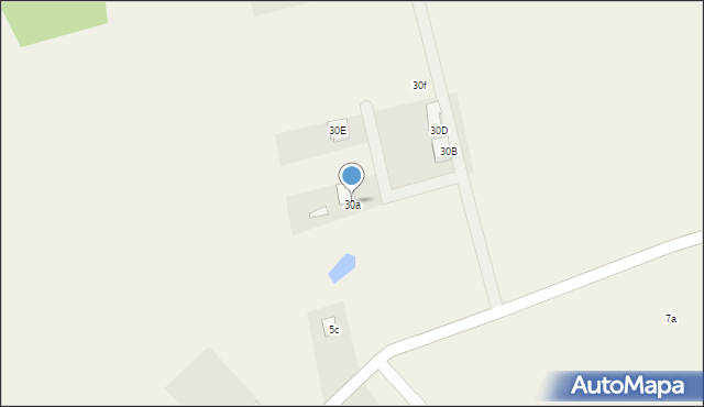 Popowo Salęckie, Popowo Salęckie, 30a, mapa Popowo Salęckie