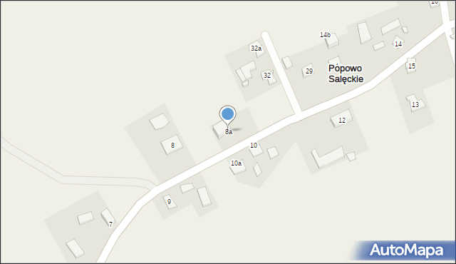 Popowo Salęckie, Popowo Salęckie, 8a, mapa Popowo Salęckie