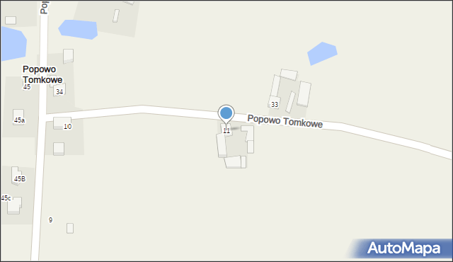 Popowo Tomkowe, Popowo Tomkowe, 11, mapa Popowo Tomkowe