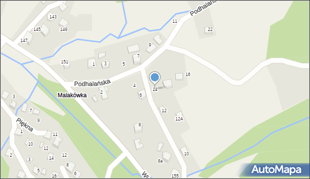 Porąbka, Podhalańska, 14, mapa Porąbka