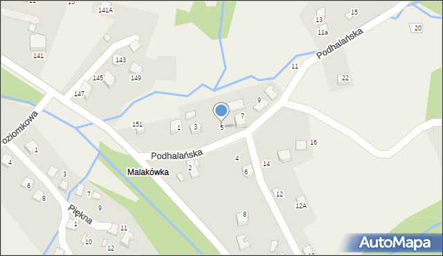 Porąbka, Podhalańska, 5, mapa Porąbka