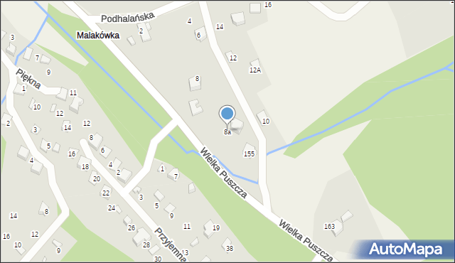 Porąbka, Podhalańska, 8a, mapa Porąbka