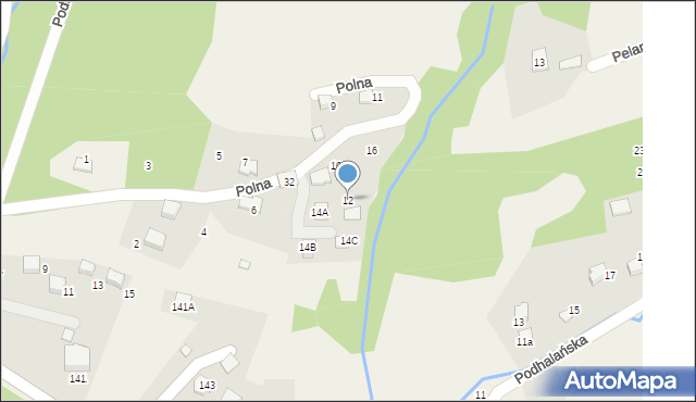 Porąbka, Polna, 12, mapa Porąbka